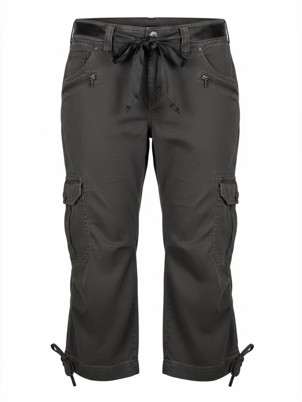 Angel Kiss Dark Gray Cargo Pants with Drawstring Ties